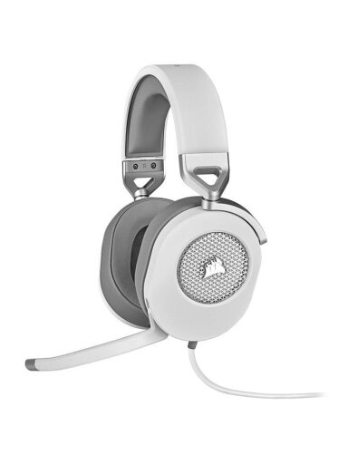 Žaidimų ausinės Corsair HS65 Surround, baltos