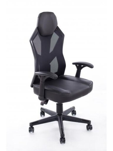 Žaidimų Kėdė PARTNER FURNITURE Juodai Pilka BM1002