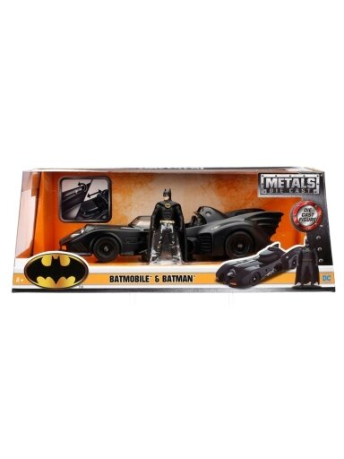 Žaislinis automobilis Metals Die Cast Batmobile and Batman
