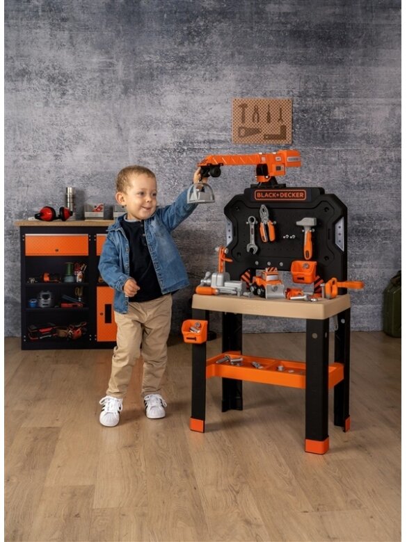 Žaislinis dirbtuvių stalas, - Smoby Black+Decker 2 Žaislinis dirbtuvių stalas, - Smoby Black+Decker 2