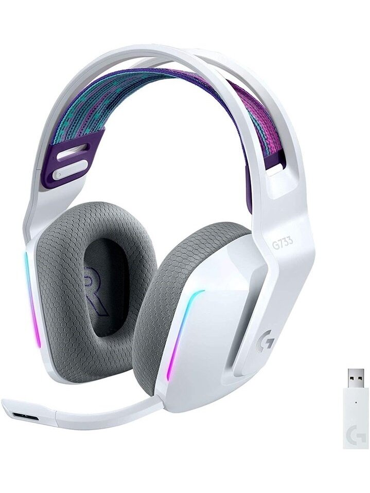 Žaidimų ausinės Logitech G733, baltos