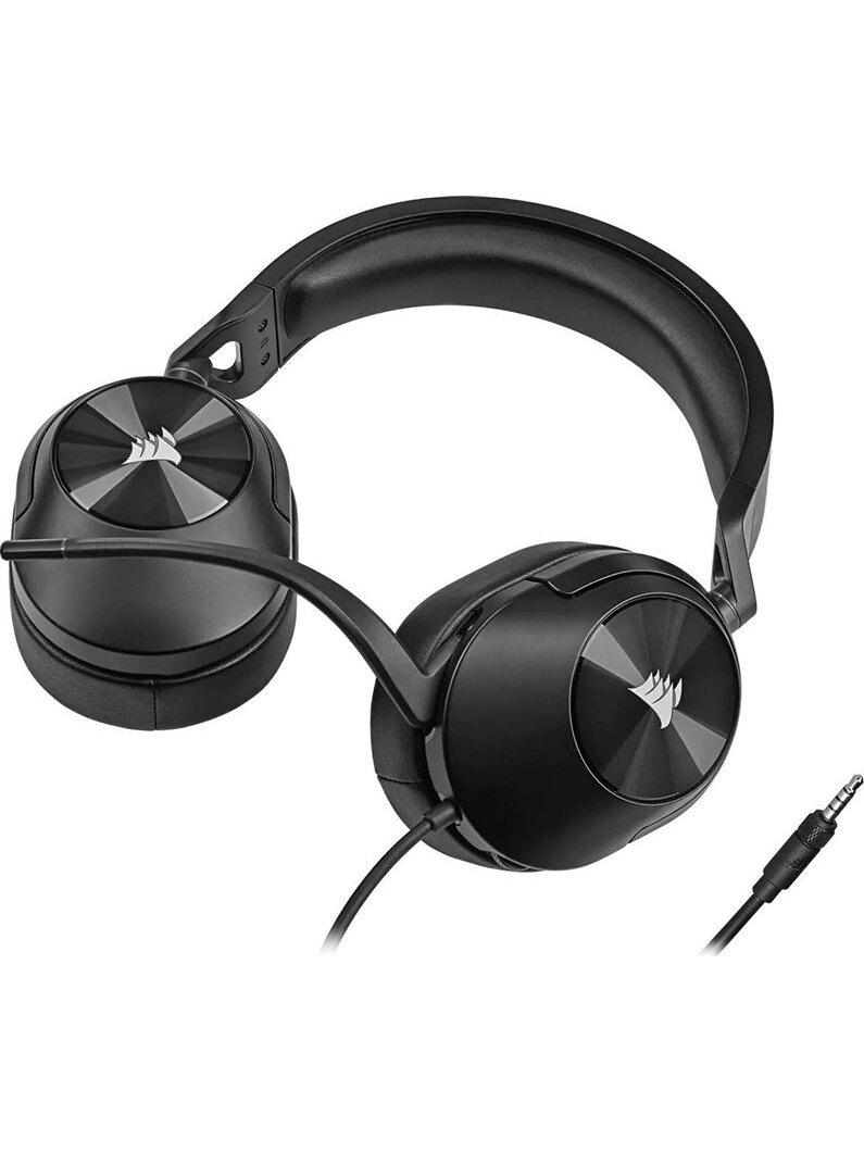 Žaidimų ausinės su lankeliu Corsair HS55, juodos 2