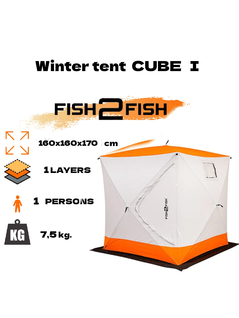 Žieminė Palapinė Fish2Fish Cube I su Dėklu 160x160x170 2 Žieminė Palapinė Fish2Fish Cube I su Dėklu 160x160x170 2