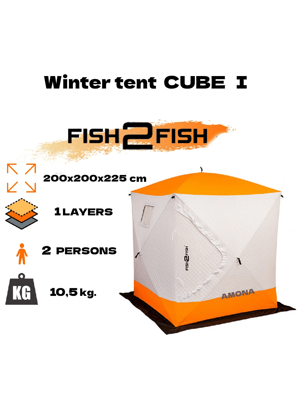 Žieminė Palapinė Fish2Fish Cube I su Dėklu 200x200x225 2