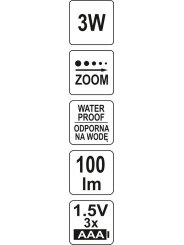 Žibintuvėlis ant galvos su diržu LED 3W 3AAA 100lm 3-jų funkcijų YT-08590 YATO 6 Žibintuvėlis ant galvos su diržu LED 3W 3AAA 100lm 3-jų funkcijų YT-08590 YATO 6