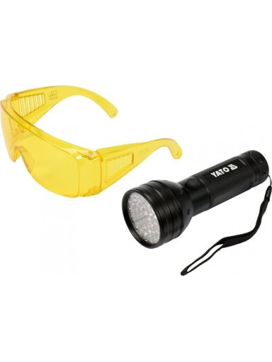 Žibintuvėlis UV 51 LED ir akiniai Yato