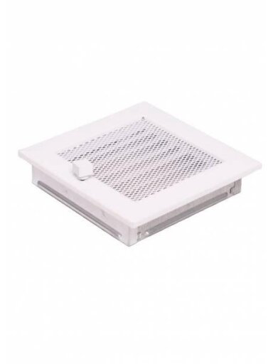 Židinio grotelės HEARTH 170x170mm, (baltos su žaliuzėmis)
