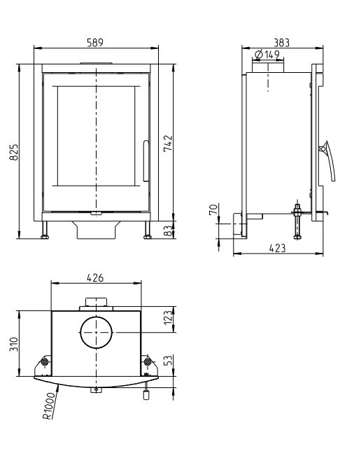 Židinio įdėklas Thorma Valencia, 8kW 2 Židinio įdėklas Thorma Valencia, 8kW 2