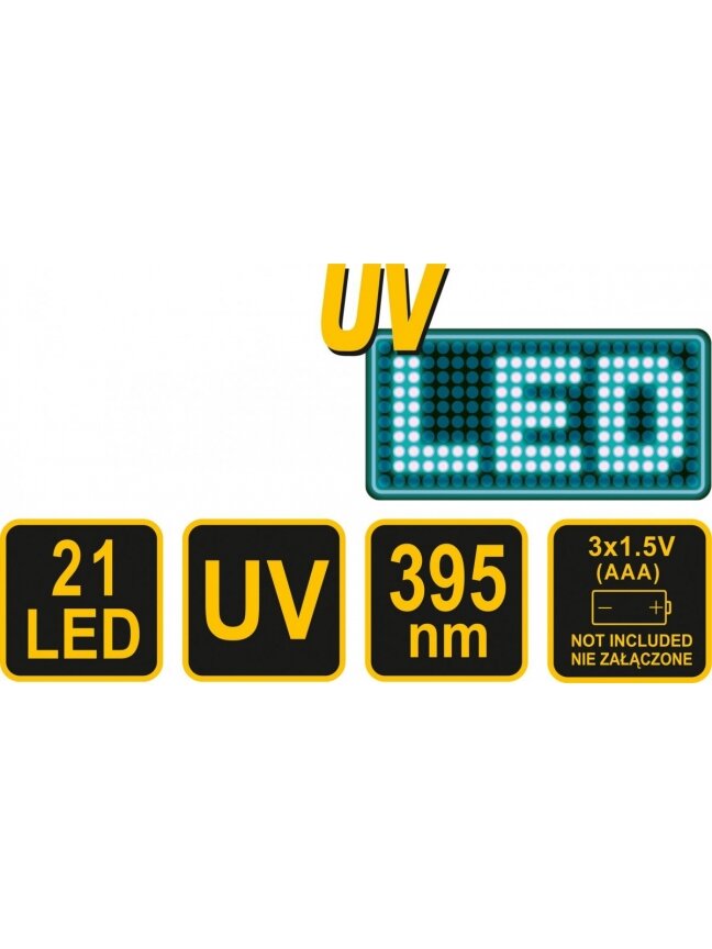 Žibintuvėlis UV 21 LED ir akiniai Vorel 4