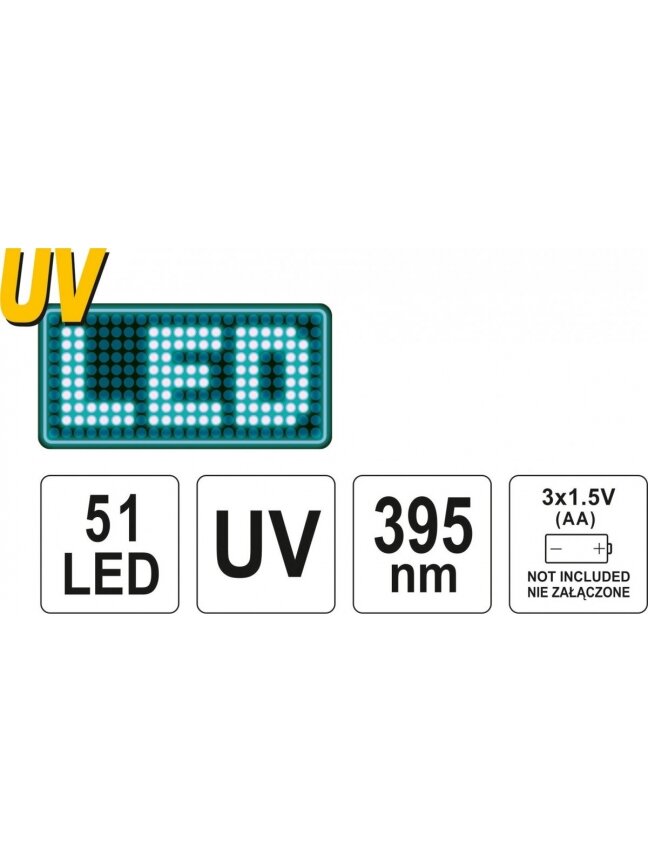 Žibintuvėlis UV 51 LED ir akiniai Yato 4