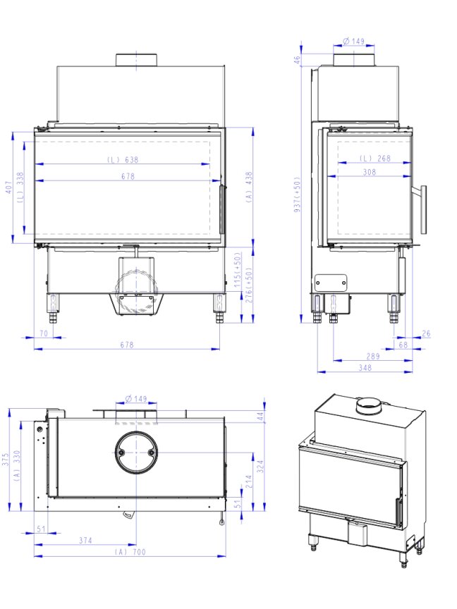 Židinio ugniakuras kampinis Romotop HL2SX23 70.44.33 dviejų dalių kairės pusės stiklu 44 cm, juoda pakura IGN 1 Židinio ugniakuras kampinis Romotop HL2SX23 70.44.33 dviejų dalių kairės pusės stiklu 44 cm, juoda pakura IGN 1