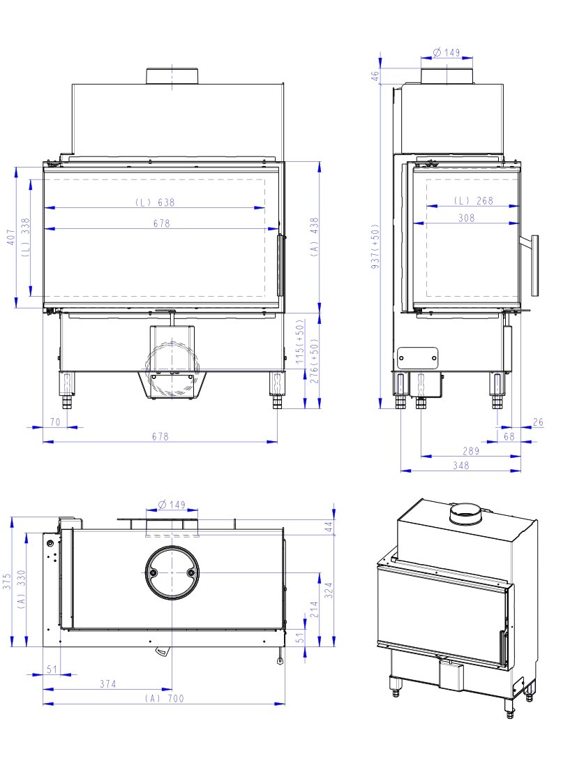 Židinio ugniakuras kampinis Romotop HL2SX23 70.44.33 dviejų dalių kairės pusės stiklu 44 cm, juoda pakura IGN 1 Židinio ugniakuras kampinis Romotop HL2SX23 70.44.33 dviejų dalių kairės pusės stiklu 44 cm, juoda pakura IGN 1