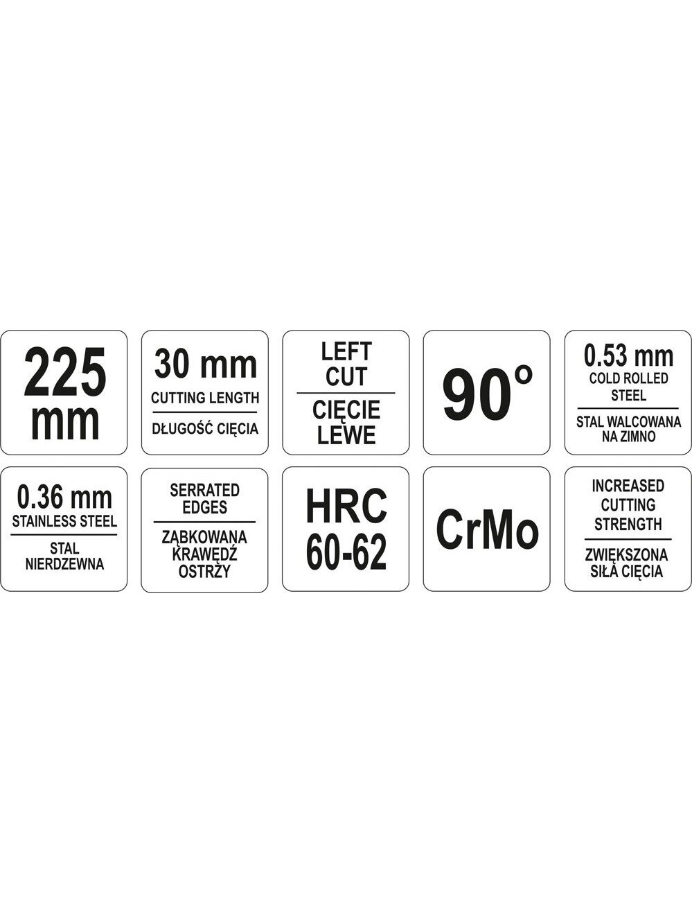 Žirklės skardai kairinės 225mm Yato 1 Žirklės skardai kairinės 225mm Yato 1