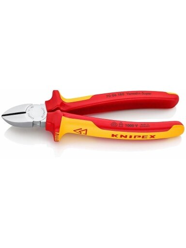 Žnyplės šoninio kirpimo 180mm VDE, Knipex