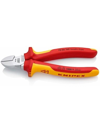 Žnyplės šoninio kirpimo VDE 160mm, Knipex