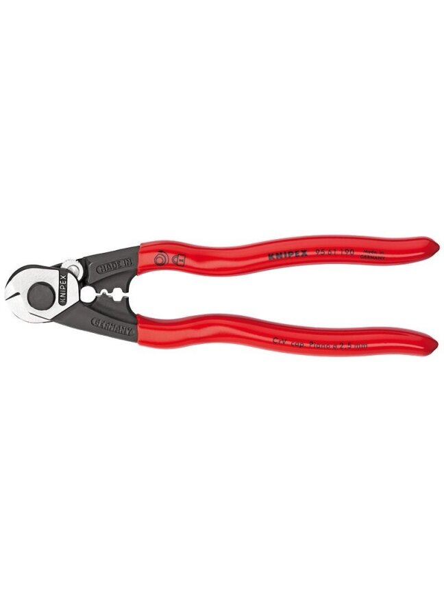 Žnyplės kabeliams ir trosui Ø 6 mm, 10 mm², spyruoklė, Knipex Žnyplės kabeliams ir trosui Ø 6 mm, 10 mm², spyruoklė, Knipex