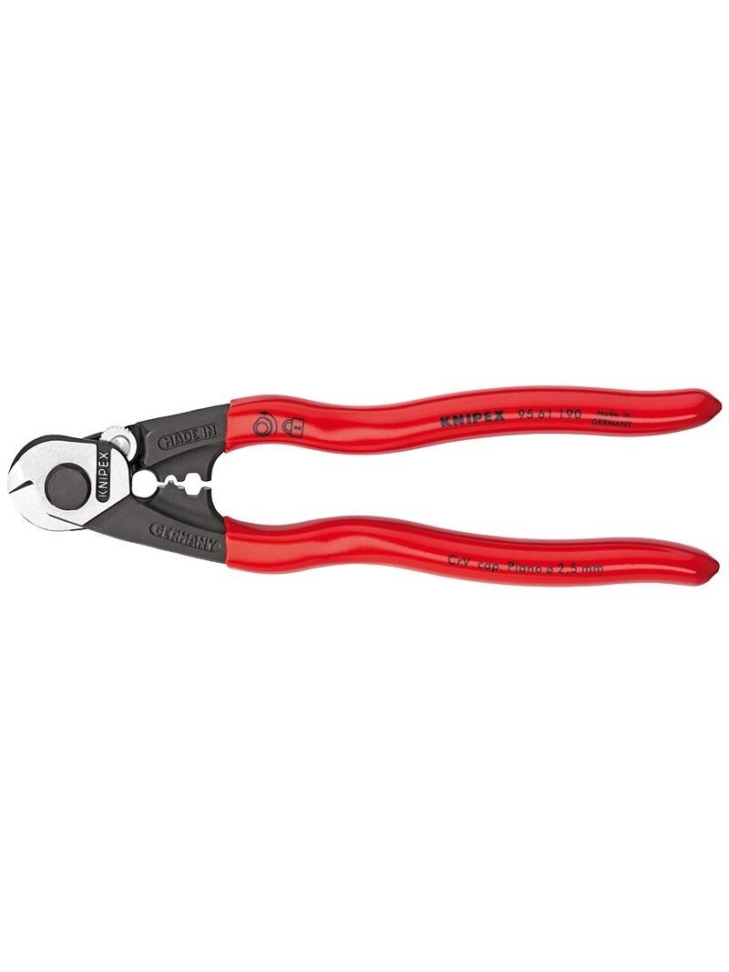 Žnyplės kabeliams ir trosui Ø 6 mm, 10 mm², spyruoklė, Knipex Žnyplės kabeliams ir trosui Ø 6 mm, 10 mm², spyruoklė, Knipex
