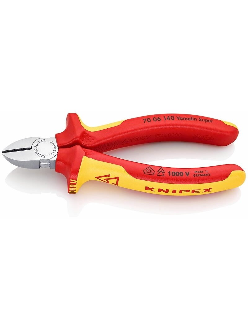 Žnyplės šoninio kirpimo, VDE, 140 mm, Knipex 1 Žnyplės šoninio kirpimo, VDE, 140 mm, Knipex 1