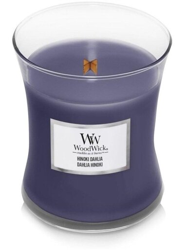 Žvakė, arom WoodWick Medium Core Hinoki Dahlia,  275g,