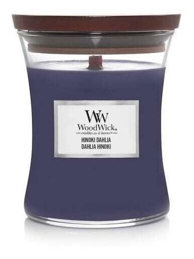 Žvakė, arom WoodWick Medium Core Hinoki Dahlia,  275g,
