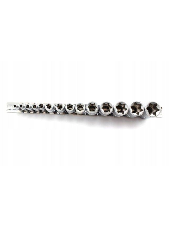 Žvaigždinių galvučių rinkinys 1/4", 3/8", 1/2" 14 vnt. su metaliniu laikikliu (S06H414S, PRIDE) Žvaigždinių galvučių rinkinys 1/4", 3/8", 1/2" 14 vnt. su metaliniu laikikliu (S06H414S, PRIDE)