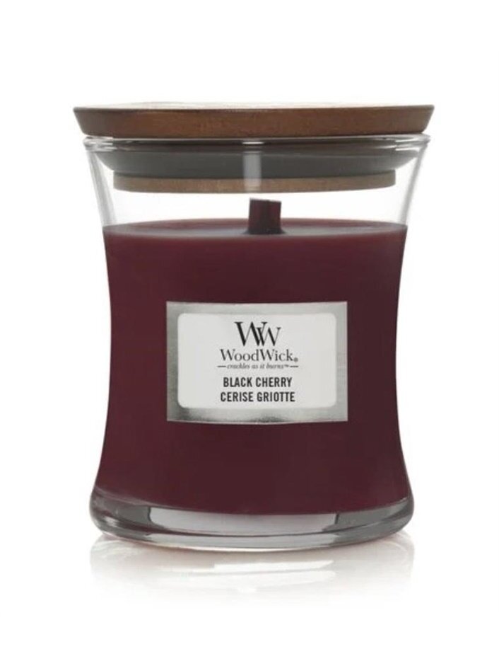 Žvakė, aromatinė WoodWick Medium Core Black Cherry 275 g, Žvakė, aromatinė WoodWick Medium Core Black Cherry 275 g,